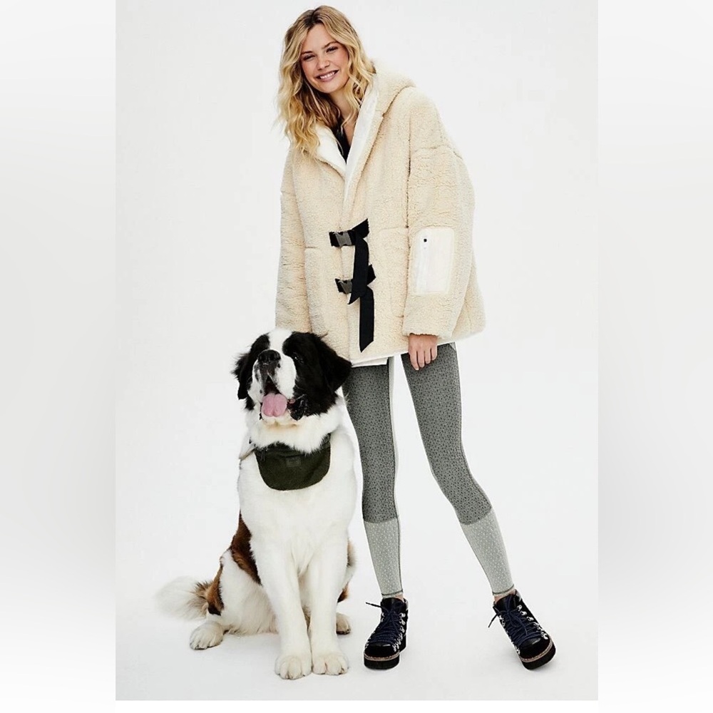 NEW FREE PEOPLE MOVEMENT SMALL ALPINE REVERSIBLE SHERPA QUILTED TEDDY JACKET